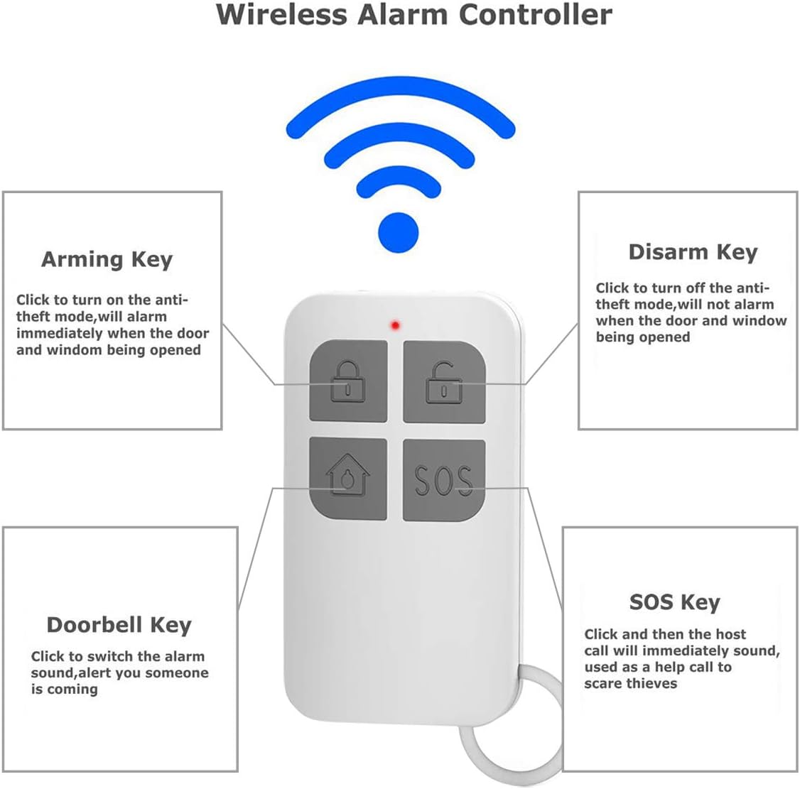 GuDoQi Door Alarm Sensor, Wireless Remote Window Alarm, 2 Remote Controls, 130 dB Siren, Magnetic Security Sensor - Image 4