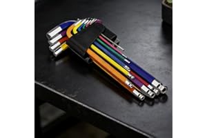 9 Pc Hexagon Coloured Wrench Set, Hex Key Allen Wrench Set, Multi-Size (3/8", 3/16", 5/16", 1/16") for Home Improvement, Auto