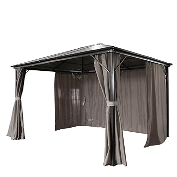 Furniture Uk Shop Permanent Gazebo With Curtains Sold Smoked
