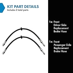 TRQ Front Brake Hose Set Compatible with 2001-2002