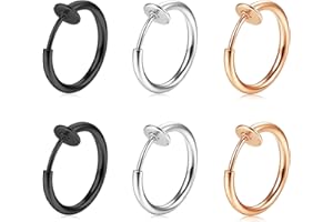 MODRSA Fake Nose Ring, Septum Piercing, Magnetic Nose Stud, Clip On Nose Hoop, Faux Lip Earring