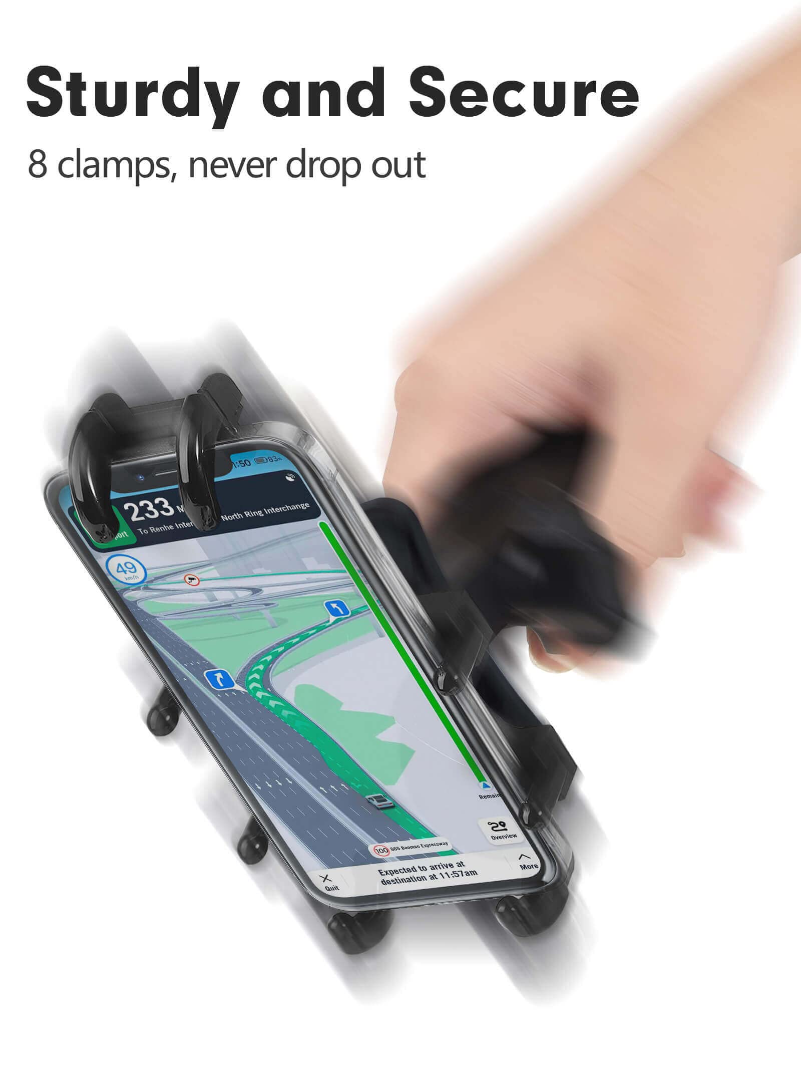 Motorcycle ATV Phone Holder, Aluminum Heavy Duty Phone Mount for Motorcycle Universal 7/8