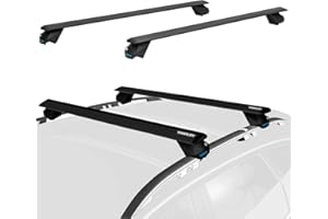 47” Pro Aluminum Universal Roof Rack Cross Bars keyed Locks - Fit Raised Side Rails Black Color