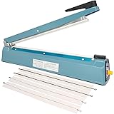 SEELAUGH Impulse Sealer 16 inch Heat Sealer for Plastic Bags, Metal Plastic Bag Sealer Heat Seal, Mylar Bag Sealer, Manual Po