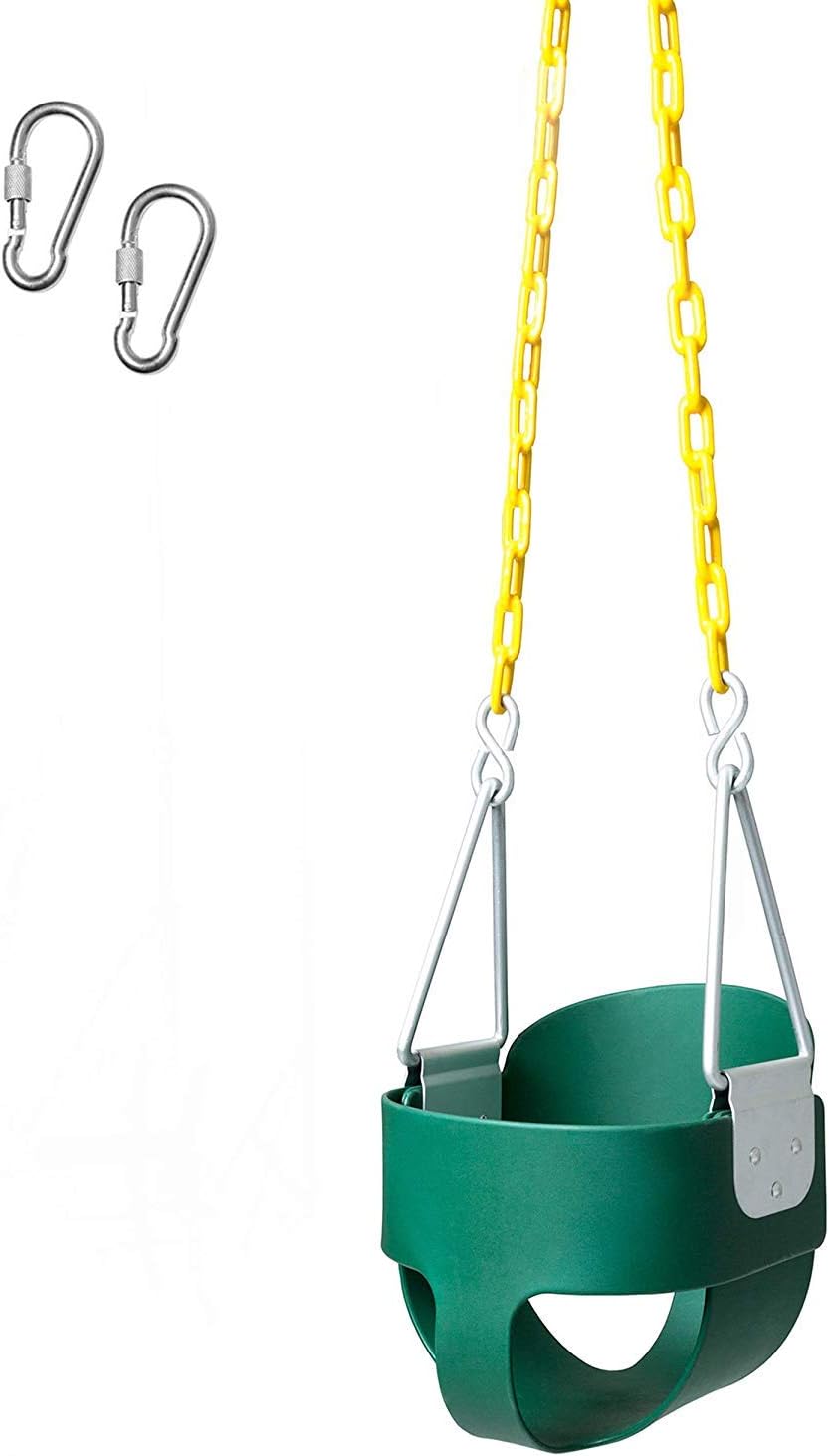 Fantasy Tree Heavy Duty High Back Full Bucket Toddler Swing Seat with Coated Swing Chains Fully Assembled - Playground accessories