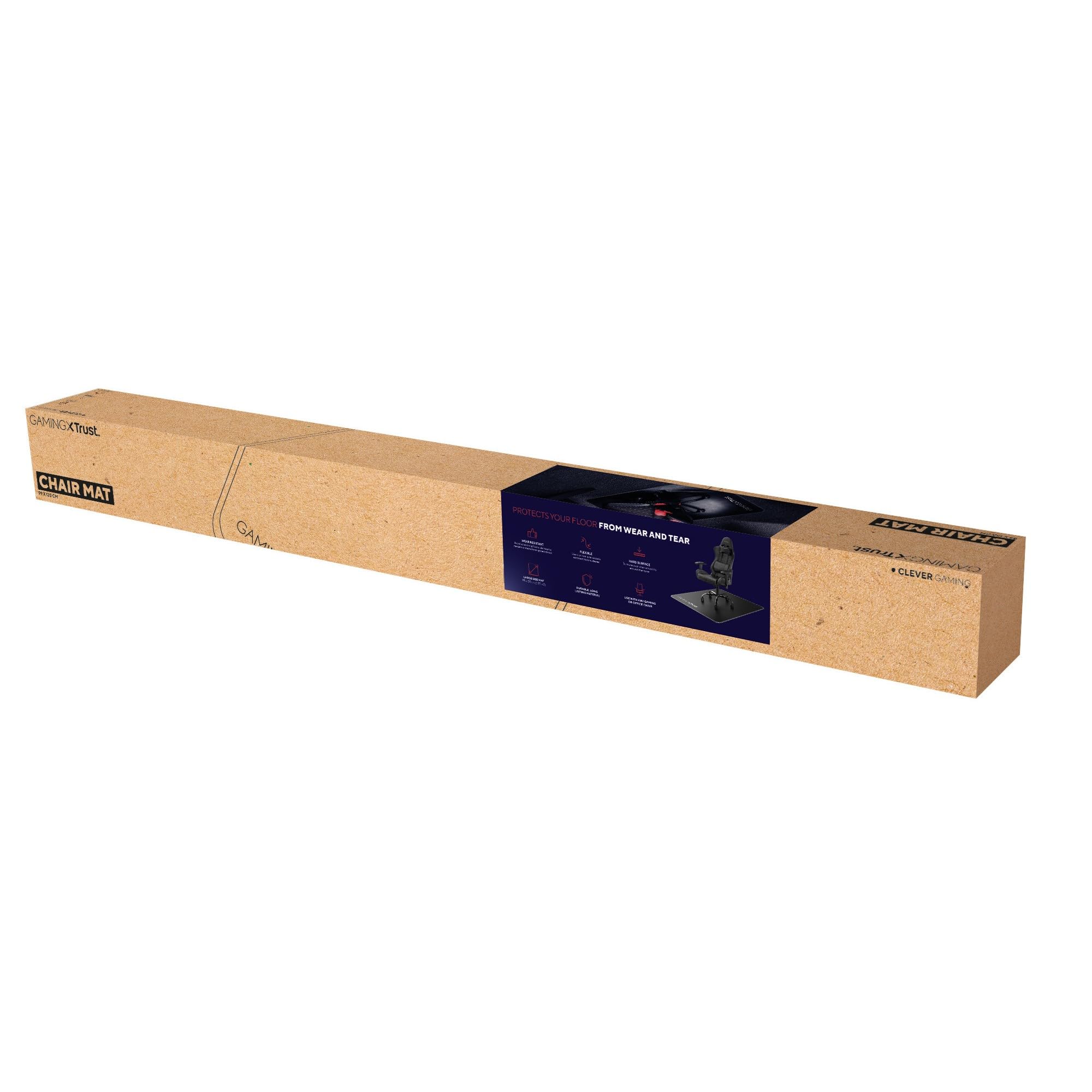 Trust Gaming GXT 715 Bodenschutzmatte 99 x 120 cm, Stuhlunterlage für Gaming Stuhl & Bürostuhl, Unterlage für Hartböden, Schreibtischstuhl Unterlage aus Robustem Material – Schwarz 8