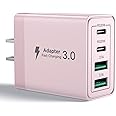 USB C Charger Block, Aioneus 40W 4-Port Fast Charging Block USB C Wall Charger Dual Port PD + QC Wall Plug Multiport Type C Block for iPhone 16 15 14 13 12 11 Pro Max XS XR 8, iPad, Samsung Phone