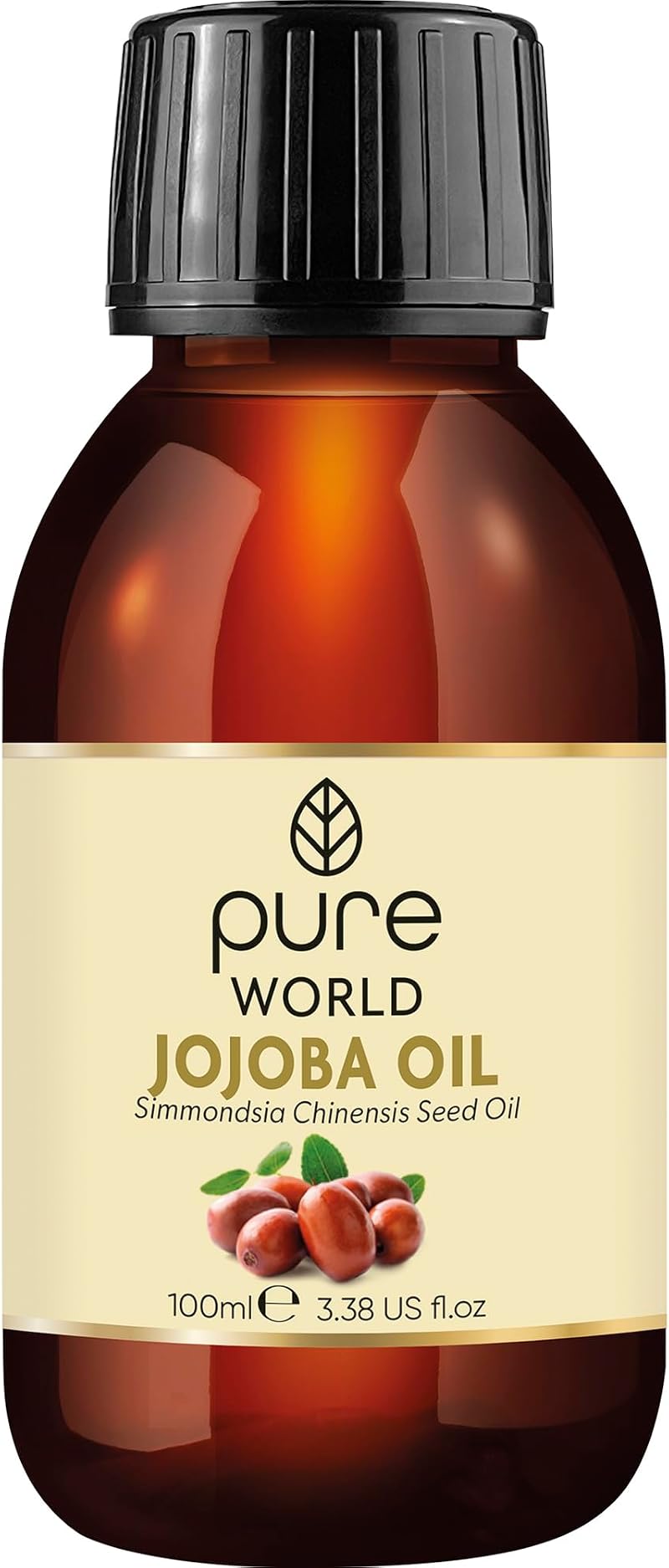 Pure World Jojoba Oil 100% Pure Cold Pressed 100ml Natural UV Bottle