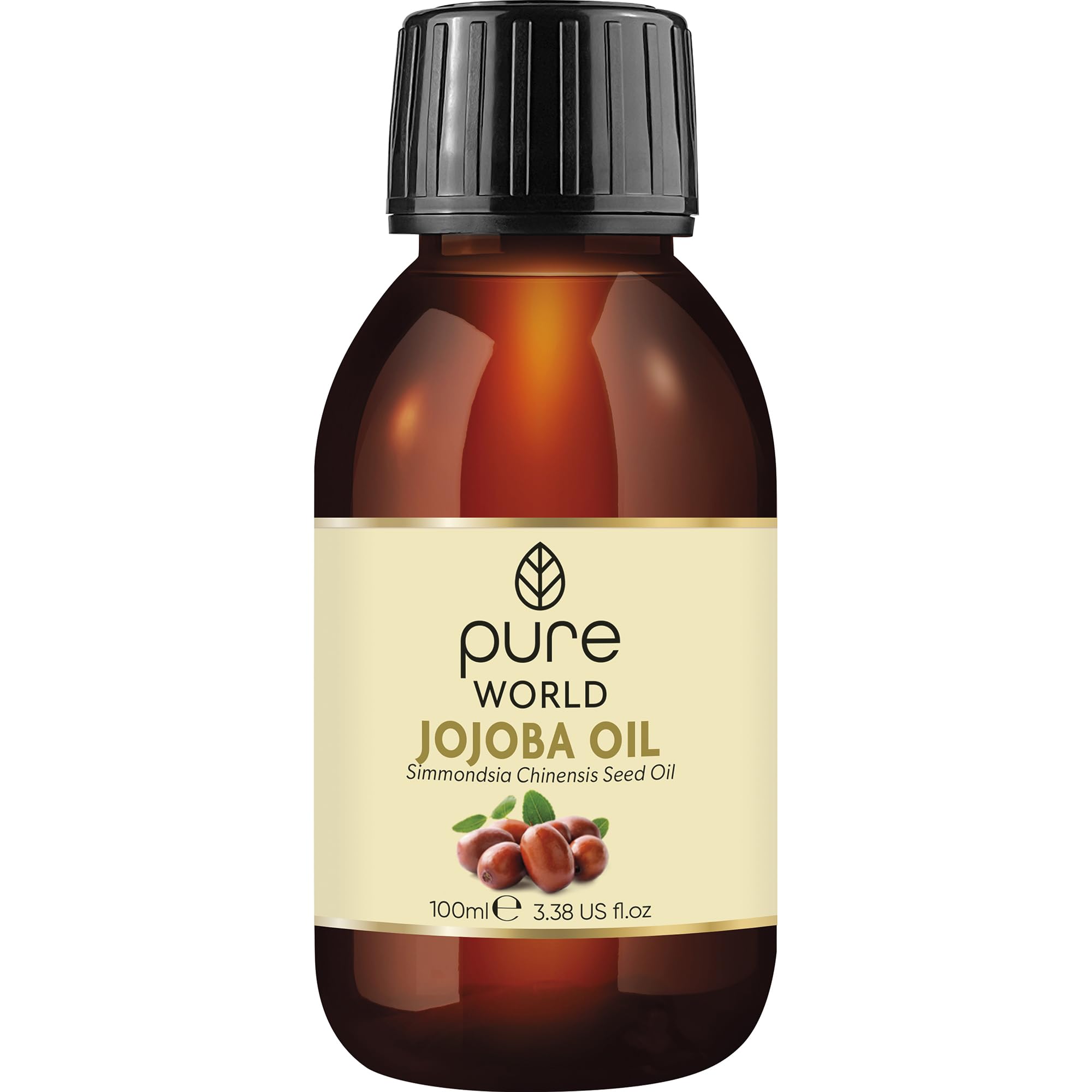 Pure World Natural Jojoba Oil 100% Pure and Undiluted 100ml. Cold and Freshly Pressed Premium Quality Jojoba Oil – Skin, Nails, Body and Face,