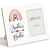 LYEQUIYISA Aunt Gifts Wooden Picture Frame, Auntie's Bestie Wooden Photo Frames Gift Ideas for Women Birthday Christmas, Auntie Gifts from Nephew Niece, for Tabletop or Wall Mounting (4x6 Inch Photo)