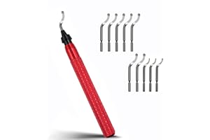 Nujzuir Deburring Tool Set with 11 M2 HSS Burr Removal Replacement Blades (8pcs BS1010 for Edges and 3pcs BK3010 for Small Hole) for 3D Printed, Metal, Plastic, Wood, PVC Edges