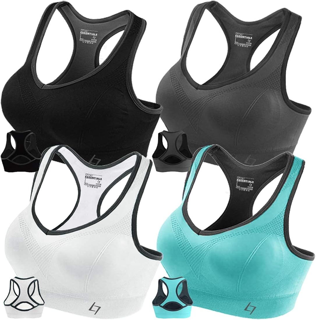 FITTIN Racerback Sports Bras for Women- Padded Seamless High Impact Support for Yoga Gym Workout Fitness at  Women’s Clothing store
