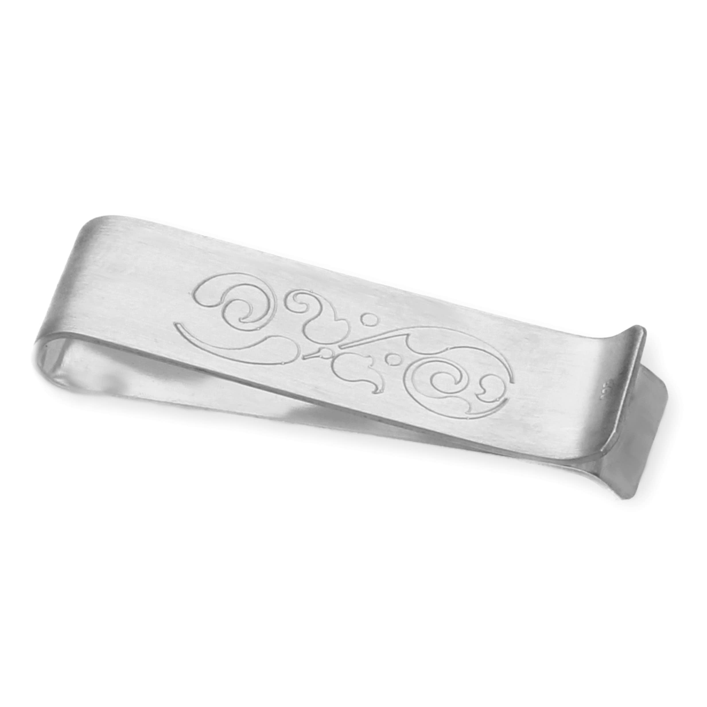 STERLL Mens Money Clip Made Of High Polish Nickel-Free 925 Silver With Elaborate Design