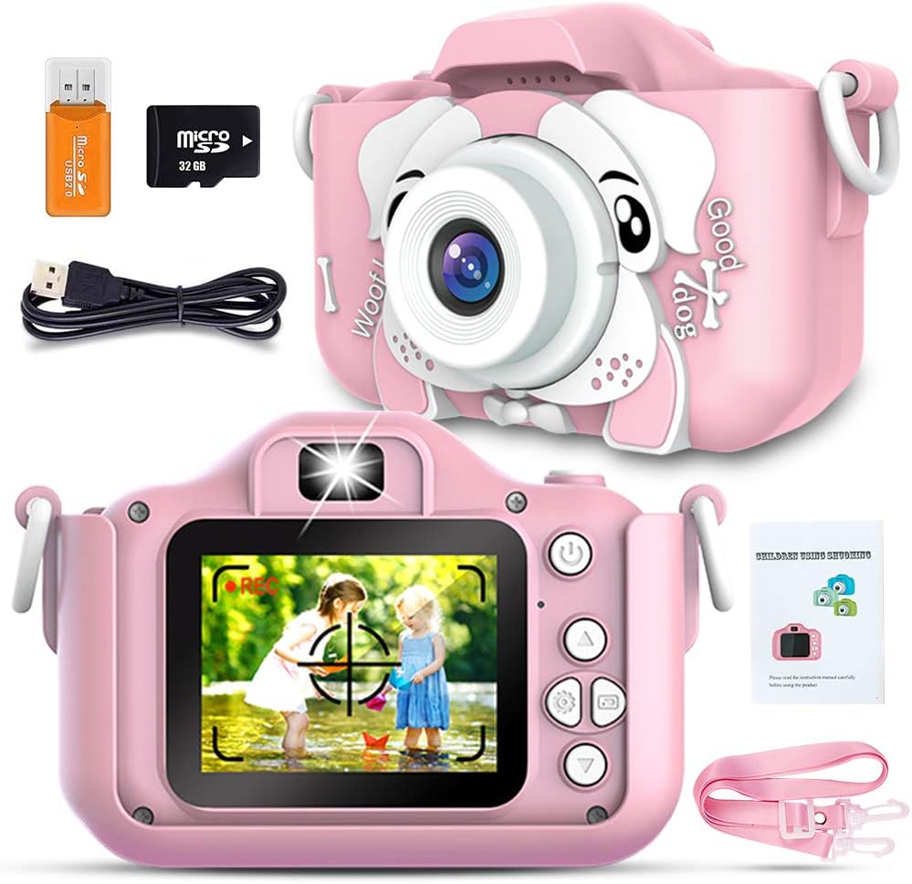 Appareil Photo Numérique Enfant 1080P HD - Avec Carte Mémoire 32 Go, Zoom 16x, Batterie Longue Durée, Cadeau