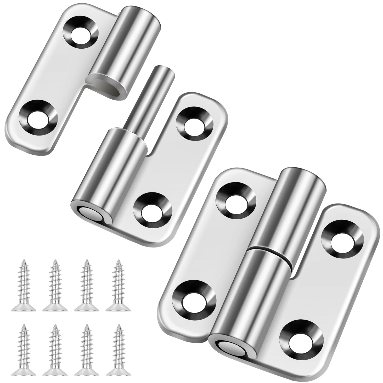 Bolatus 2 Pcs Lift Off Hinges 1.5 Inch, Small Slip Joint Flag Detachable Hinges, 304 Stainless Steel Door Hinge, Right Handedness