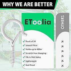 Etoolia 24 Pcs Q Hanger Hooks with Safety