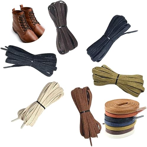 Amazon Raynag 14ペア 革靴紐 靴ひも 平型 靴紐 シューレース 革靴用 ビジネスシューズ ワックス ユニセックス カジュアル ロング 1cm ベージュ ブルー ブラック ダーク ライトブラウン カフェ カーキ 靴ひも