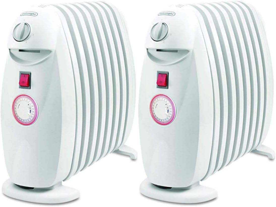 DeLonghi TRN0812T Portable Oil-Filled Radiator with Programmable Timer (Pack of 2)