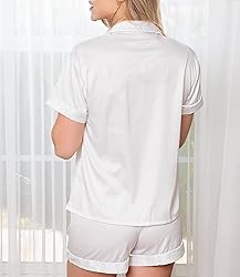 WJing Yi Jia Womens Pajama Sets XS-4XL Silk Satin