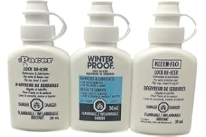 Lock De-Icer, Defroster & Lubricant, Kleen-Flo, Winter Proof & Pacer (Pack of 3)