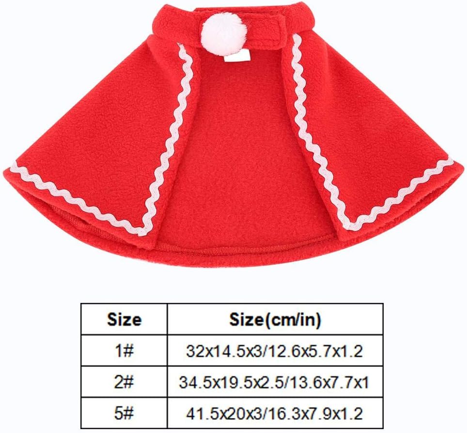 Pet Red Mantle Soft Cute Pet Cloak Rabbit Christmas Clothes Small Pet Festival Costume for Rabbit Guinea Pig Kitten Puppy(2#) - Image 4