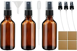 XHPHAPACK 4 oz Small Amber Glass Spray Bottles for Essential Oil Spray bottles Empty Mini Fine Mist Spray Refillable Glass Bottles