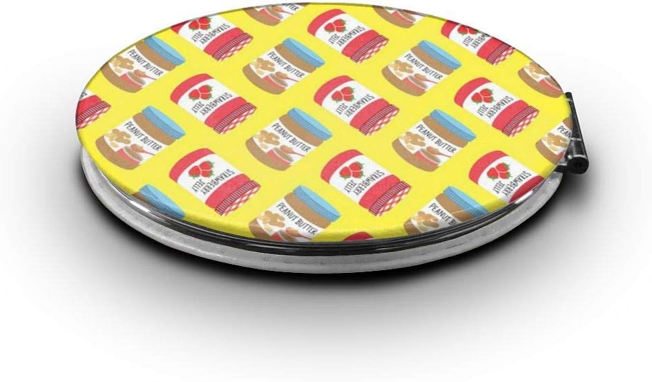 KEIOO Strawberry Jelly Peanut Butter Pattern Makeup Mirror Mini Compact Pocket-Size Travel Mirror Portable Folding Cosmetic Mirrors