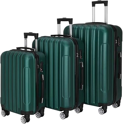 dark green luggage