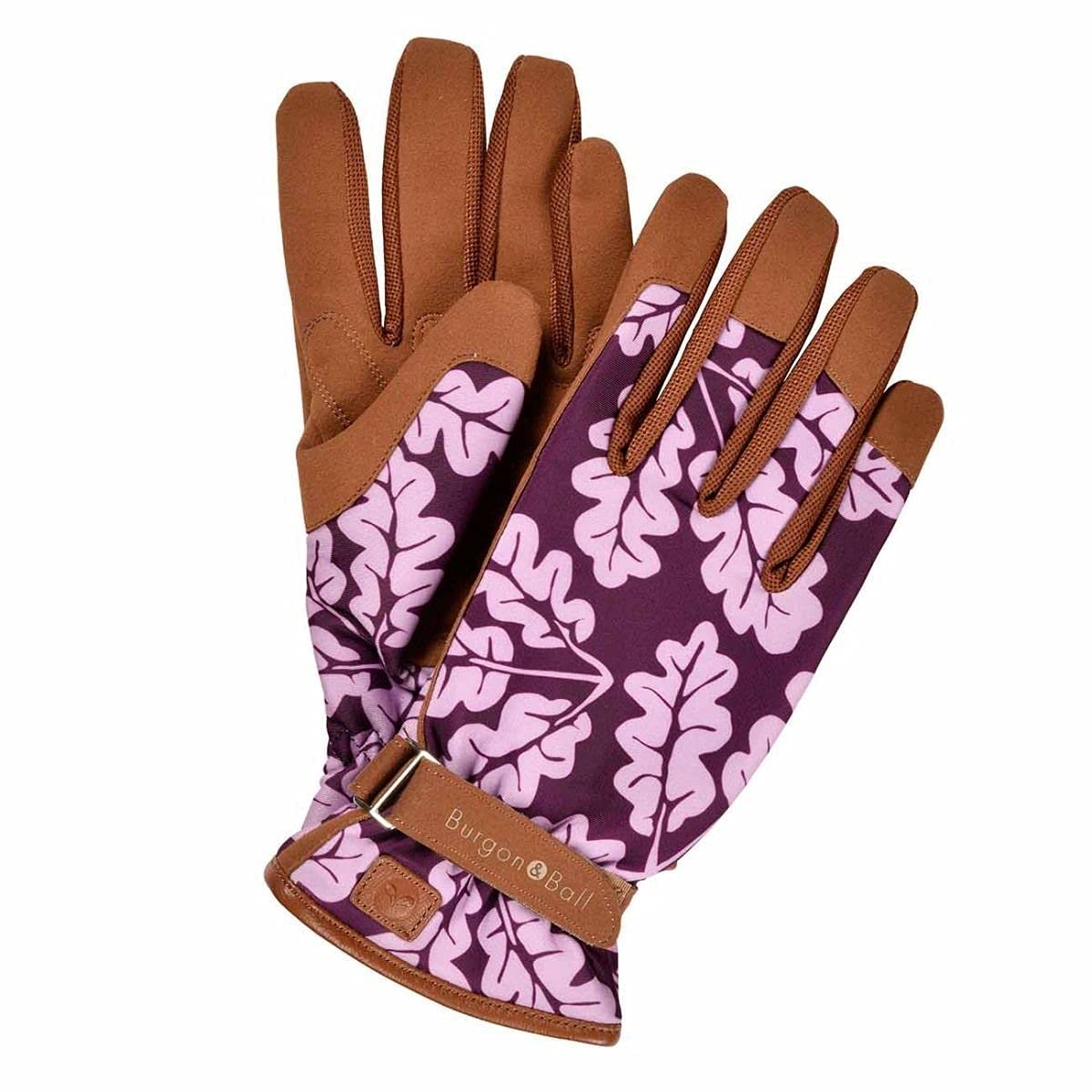 Burgon & Ball GLO/OAKPLUMML Womens Love Oakleaf Gloves, Medium/Large, Plum
