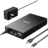 MAIWO External Hard Drive Enclosure(6Gbps) with Hub Expander for 3.5 2.5 Inch SATA SSD HDD USB C to SATA III with UASP, 1 Port USB C Hub/2 Port USB A 10Gbps Hub,Compatible with Seagate Samsung Xbox