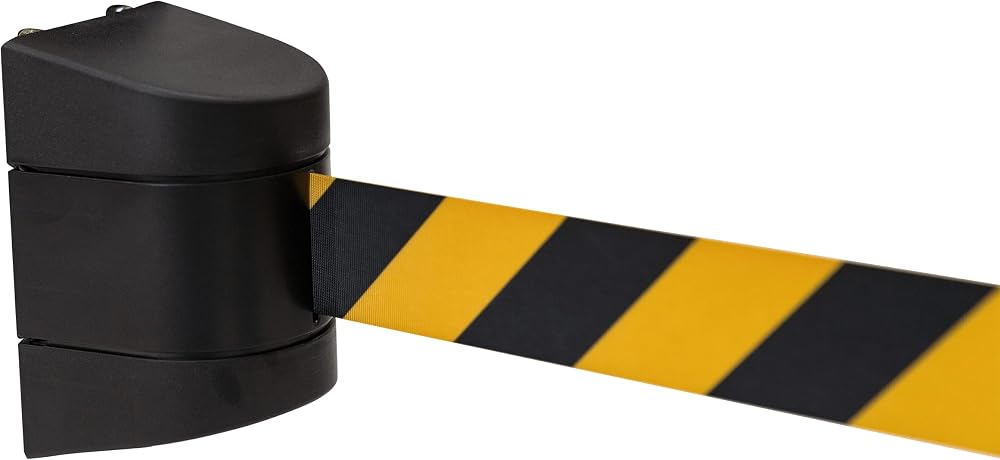The Workplace Depot Wall Mounted Magnetic Belt Barrier 4.8m Crowd Control