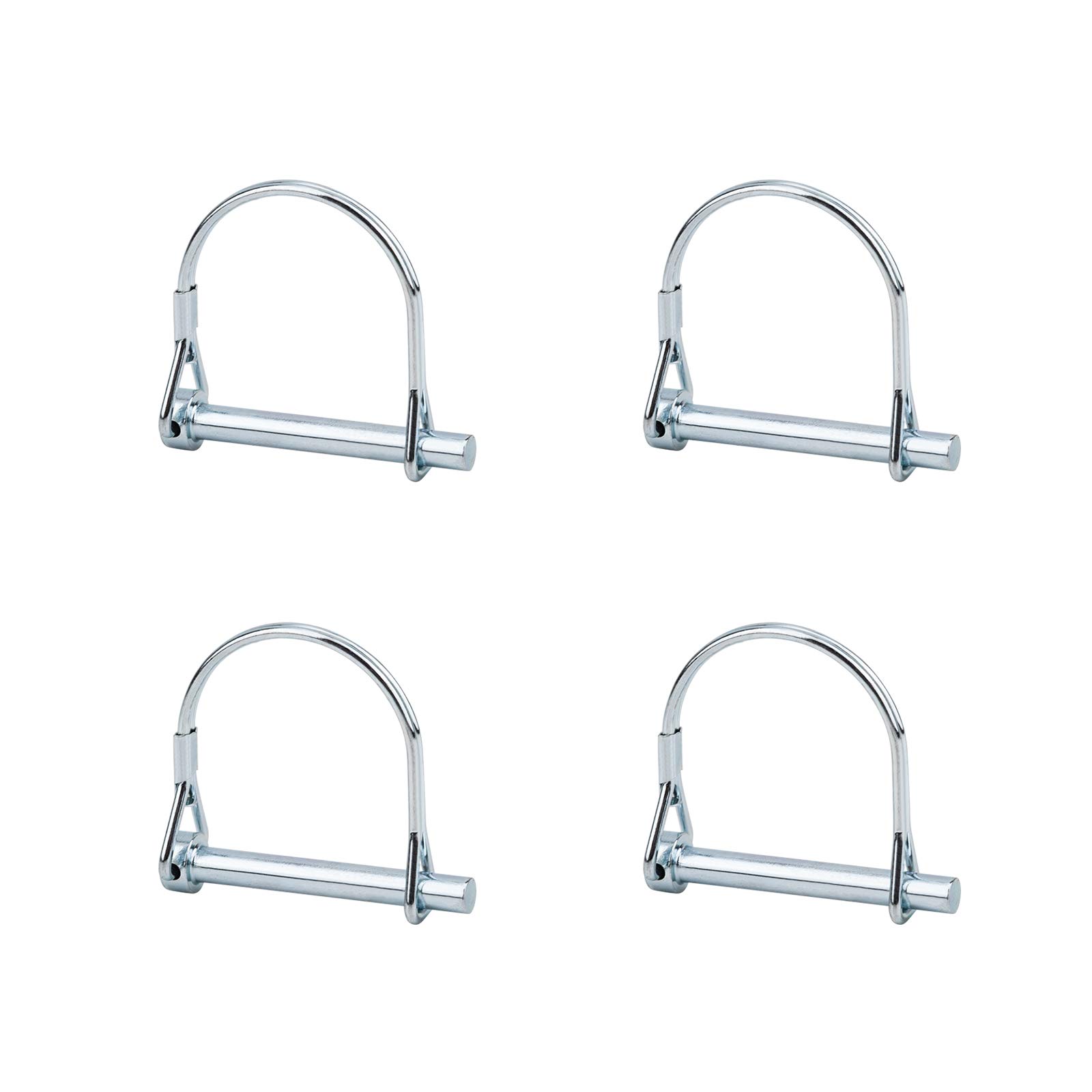 INCREWAY Shaft Locking Pin, 4pcs 1/4" Carbon Steel Lock Pin Galvanized Round Loop Wire Lock Pin Coupler Trailer Hitch Pin Round Arch Wire Trailer for Farm Lawn Garden