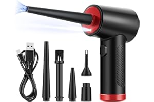 OTAO Electric Cordless Compressed Air Duster -51000RPM,3 Speed, Fast-USB Charging Keyboard Cleaner with LED Light for Dust Off/Cleaning Computer Electronics, Replace Air Can/Pump