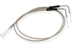 WORLDMOTOP 35.4" 55" 59" Stainless Steel Throttle Cable Wire Kit Idle Cable Compatible with Harley Dyna Softail XL 883 1200 F
