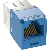 Panduit CJ688TGBU Mini-Com TX6 Plus Cat6 RJ45 Jack Module, Blue, 24-Pack | Toolless Install, T568A/T568B Wiring, Polycarbonate Body, Phosphor Bronze Contacts, RoHS Compliant, Exceeds Industry Specs