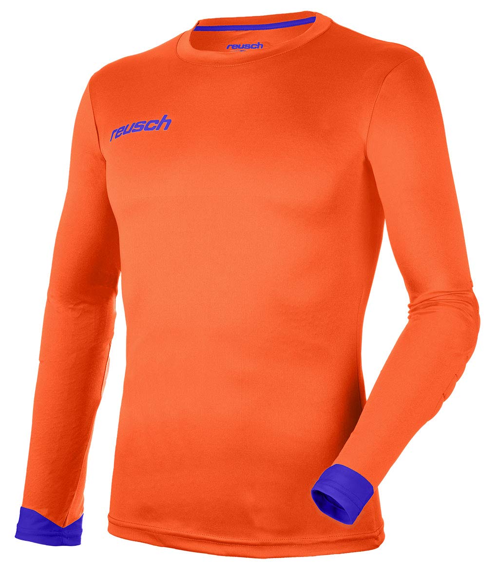 Reusch Match Camiseta de portero acolchada de manga larga, naranja/azul, juvenil grande
