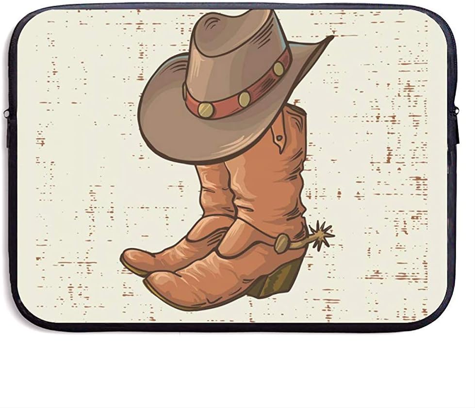 Botas Vaqueras Y Sombrero Grafico Bolso Para Portatil De 15 Pulgadas Bolso Con Cremallera Portatil Bolso Para Portatil Bolso Para Tableta Amazon Es Electronica