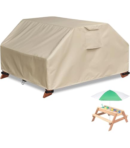 Waterproof Sand & Water Table Cover - Fits 39x39x19 Inch Outdoor Play Tables With Windproof Drawstring