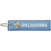 Luso Aviation Oklahoma State Flag Key Chain, 100% Embroidered