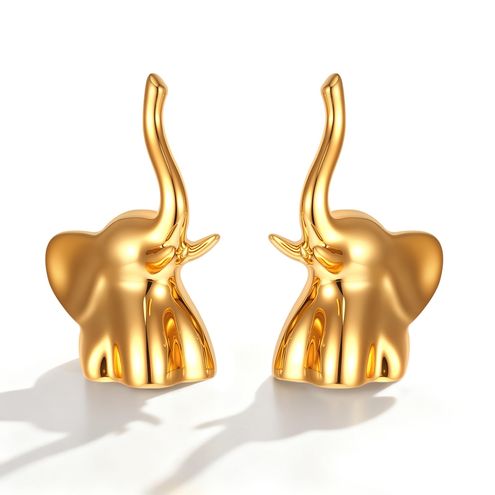Photo 1 of 
 1 (one)Gold Elephant Decor - 

SXoonKing 1 (one)Gold Elephant Decor - Home Décor Accents & Ring Holder for Women, Small Ceramic Elephant Statue Modern Decor for Shelves Living Room Bathroom Desk, Elephants Gifts for Women (Gold)
