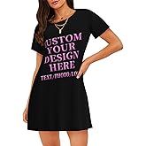 Custom Nightgown for Women Personalized Pajamas Sleepwear Funny Short Sleeve Loungewear Nightdress