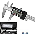 SCITOOLS Digital Caliper 0-6" Measuring Tool with Metal Ruler, Micrometer Caliper with Auto-Off Feature, Interchangeable Between inches and millimeters for DIY/Household and 3D Printing, Black