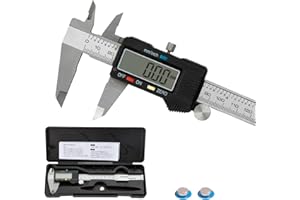 SCITOOLS Digital Caliper 0-6" 150mm Measuring Tool with Metal Ruler, Micrometer Caliper with Auto-Off Feature, Interchangeabl