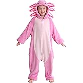 DELEY Onesie Costume Kids Halloween Christmas Costume Cosplay Sleepwear One Piece Animal Pajamas for 4-13 Axolotl