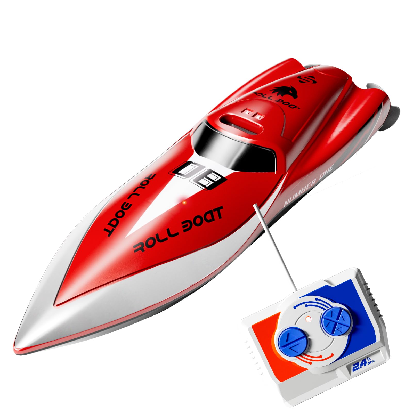 Remote Control Boat, 2.4Ghz Toy RC Boat with 360 Rotating for Lakes Swimming Pool Bath Toys, Mini Remote Control Stunt Boats Summer Outdoor Toys for Kids Boys Girls 8-12 Years Birthday Gift