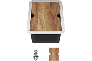 Talllor Bar Sink Undermount Workstation - 12 x 15 Inch 16 Gauge Stainless Steel Small Wet Prep Sink Single Bowl Under Counter Camper Sinks with Cutting Board #TLU-0018