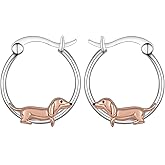 Daixiya Dachshund Gifts 925 Sterling Silver Dachshund Hoop Earrings Puppy Dog Jewelry Gifts for Women Dachshund Lovers