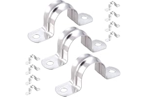 10pcs 3 inch Pipe Strap Clamp,2 Holes,304, M75 U-Tube Strap Clamp,U Bracket Tube Clip,Secures Conduit (internal diameter 50mm