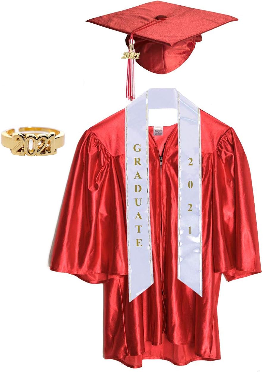 Child Graduation Cap, Gown, Tassel, Sash, Ring and