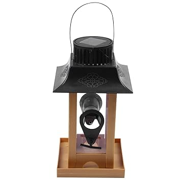 Nrpfell Solar Parrot Feeder Led Light Bird Feeder Station Hanging